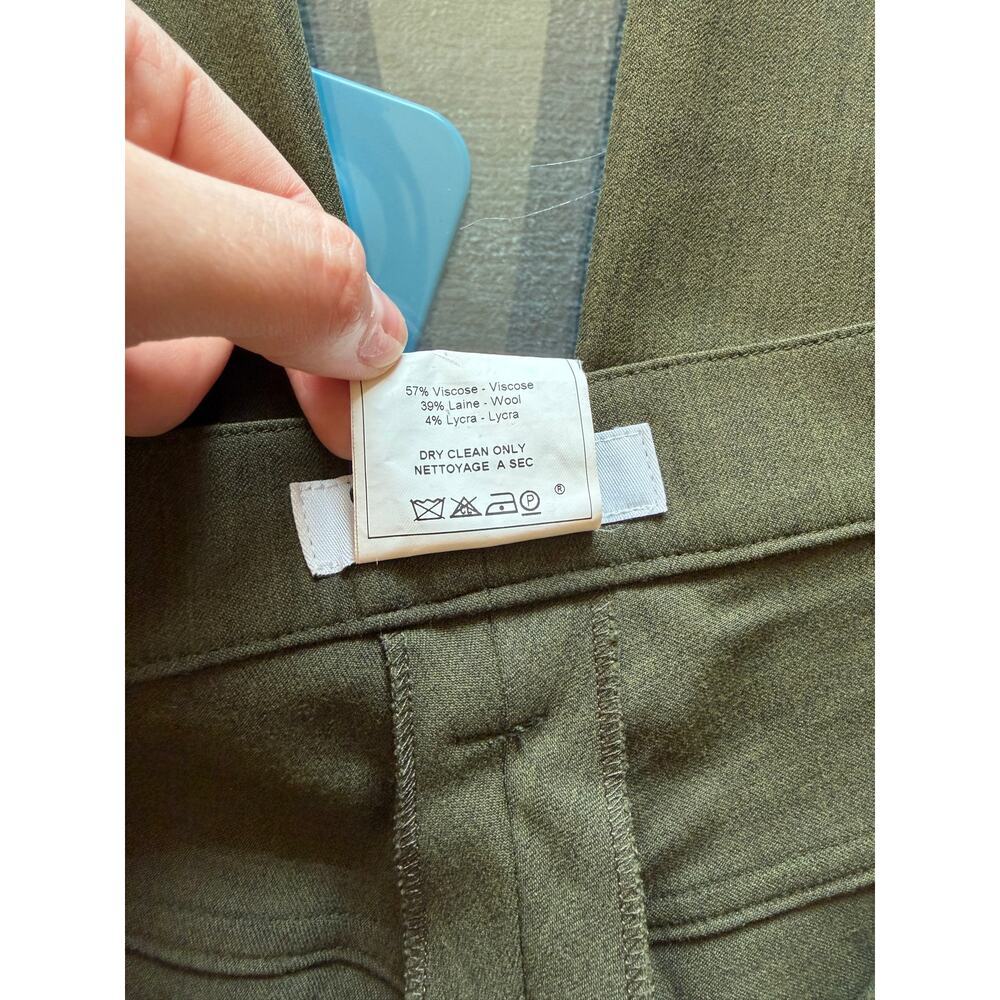 Vintage Christian Dior by John Galliano Olive Wide Leg Pants US 6 - Picture 6 of 6